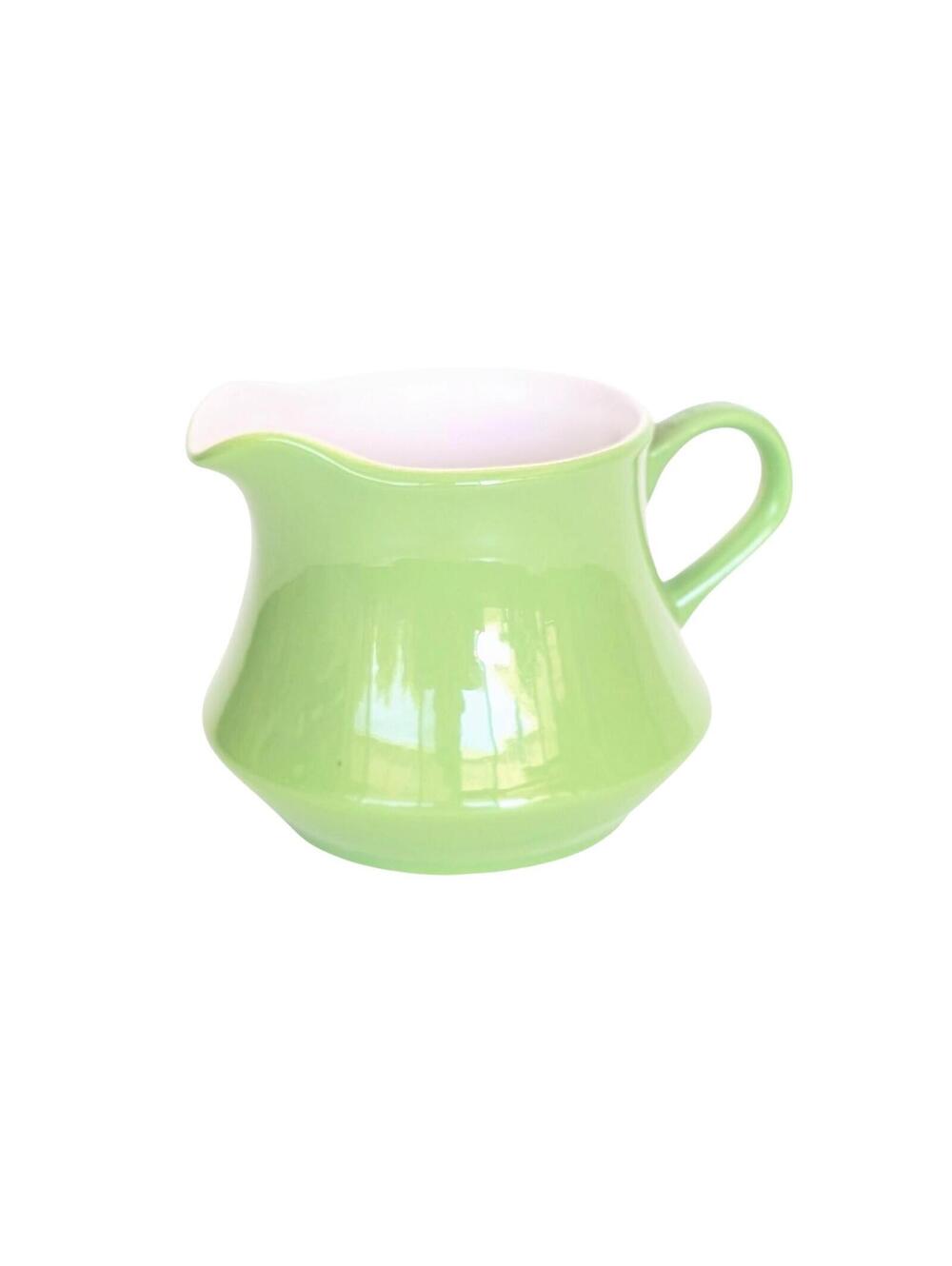 Vintage JCPenney Green Ironstone Ceramic Creamer